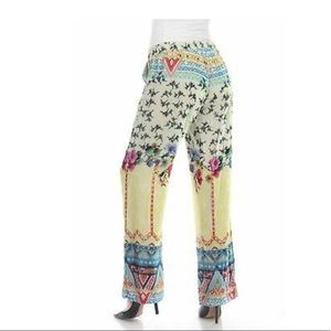 JOHNNY WAS YELLOW VELVET PANTS NWT.L